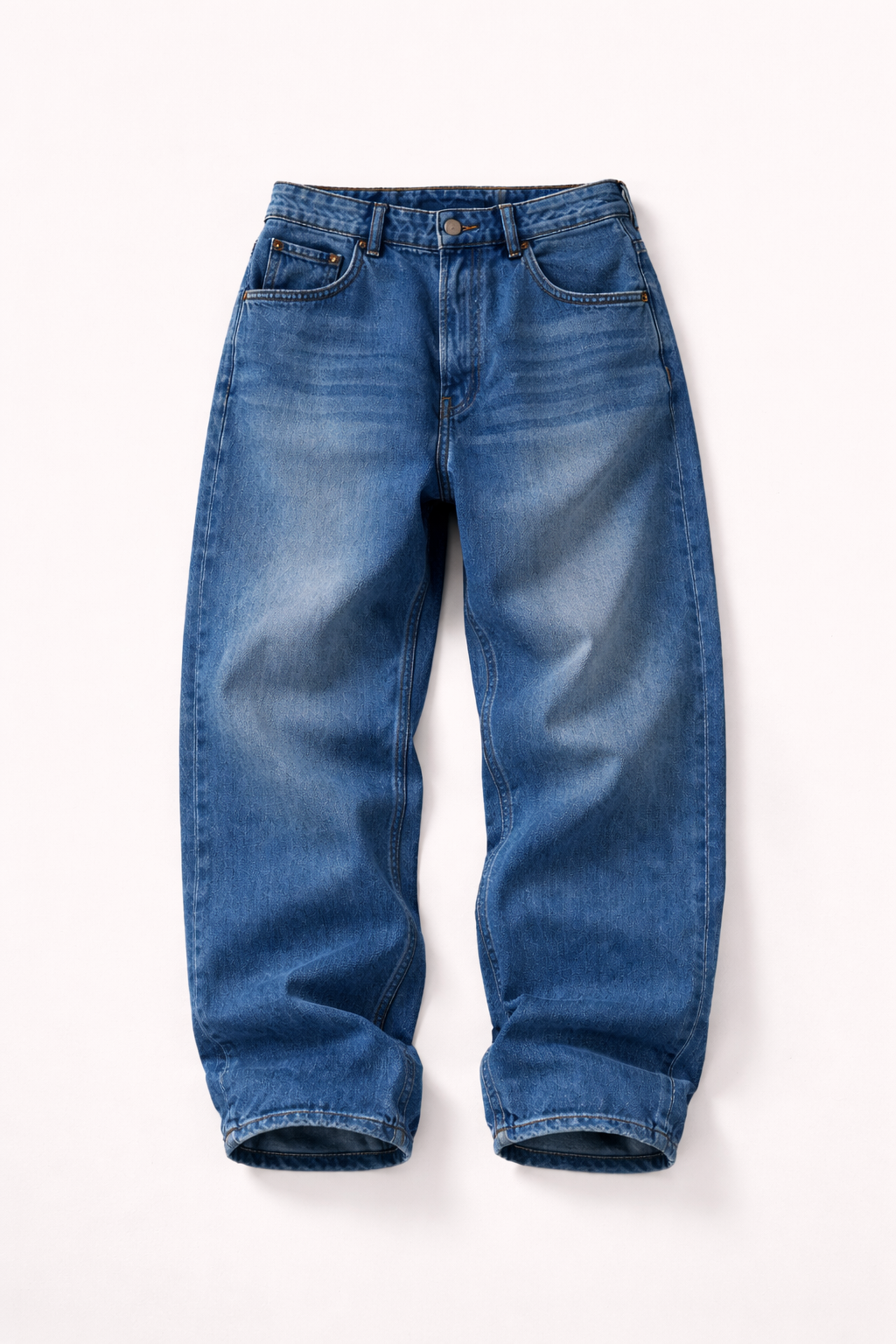 Caslo Denim Men’s Baggy Fit Medium Blue Washed Jeans