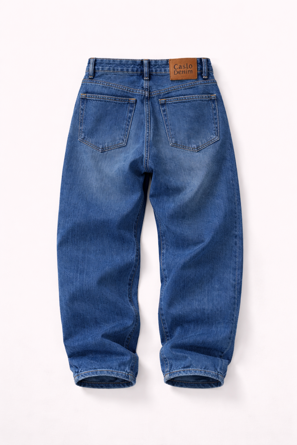 Caslo Denim Men’s Baggy Fit Medium Blue Washed Jeans