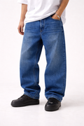 Caslo Denim Men’s Baggy Fit Medium Blue Washed Jeans