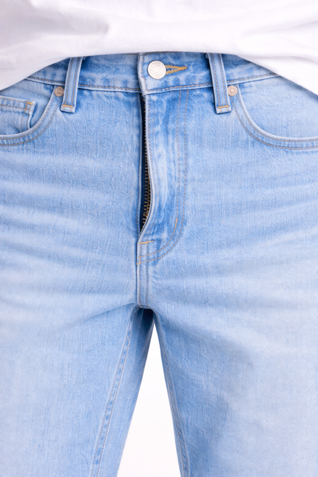 Straight Fit Light Blue Faded Jeans