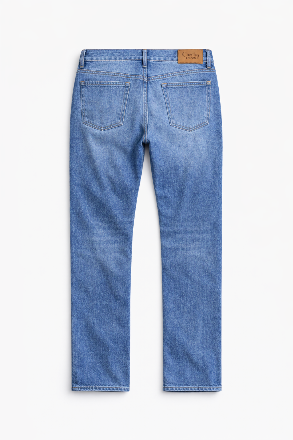 Basic Slim Fit Medium Blue Faded Jeans