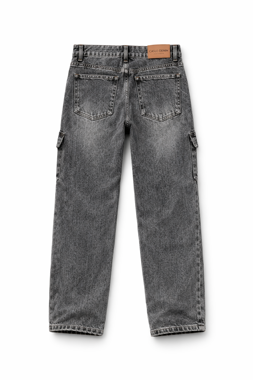 Grey-black Acid Washed Cargo Pants