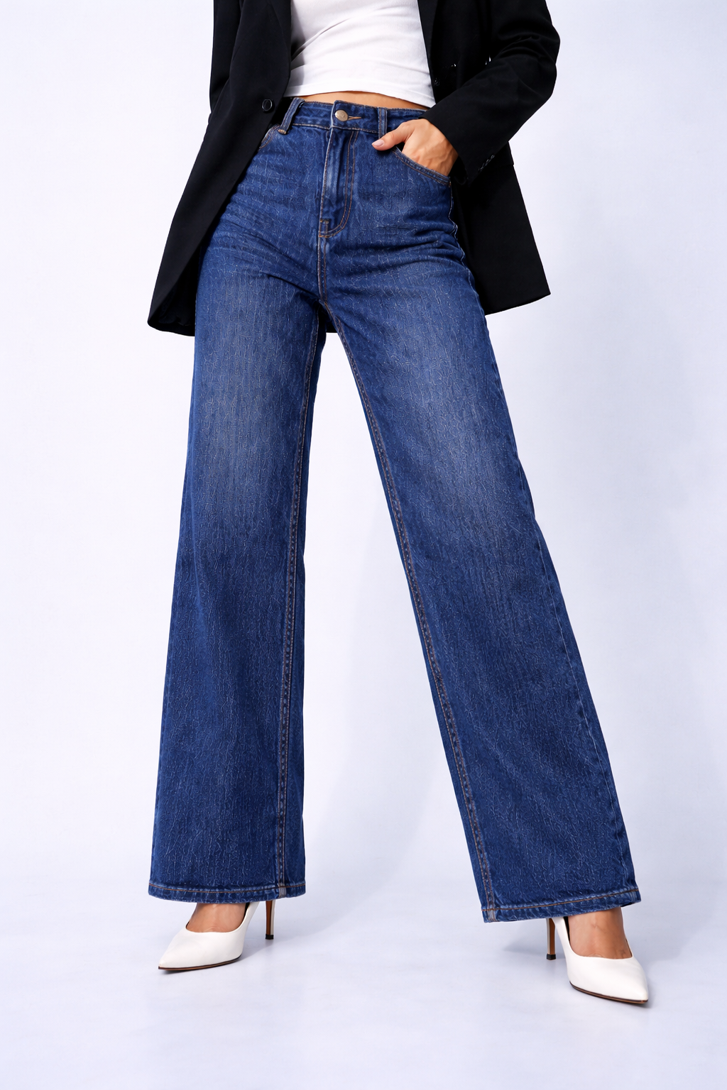 High-waisted Wide Leg Jeans