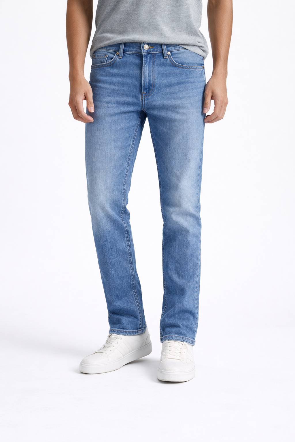 Basic Slim Fit Light Blue Faded Jeans