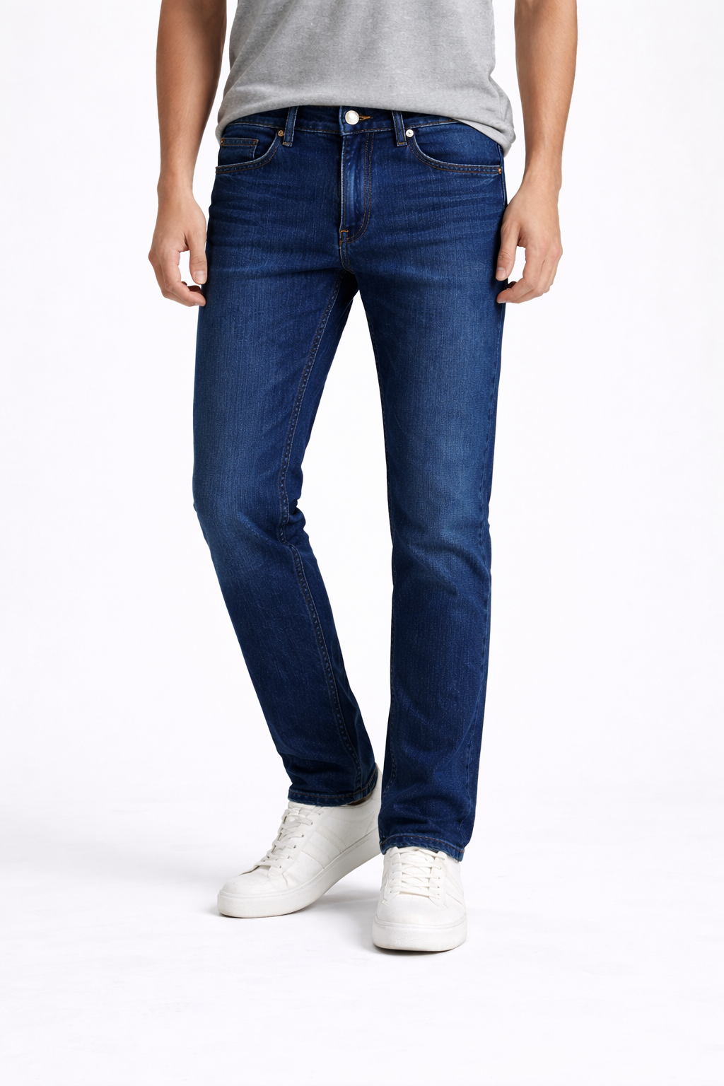 Basic Slim Fit Light Blue Faded Jeans