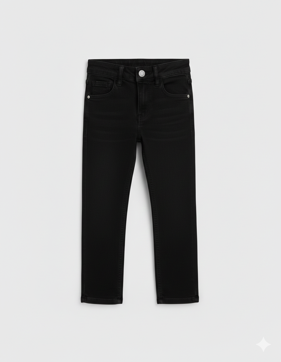 Black Classic Stretchable Denim Pants